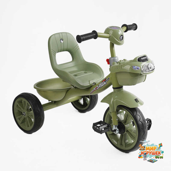 Велосипед 3-х колісний BS-60417 'Best Trike' (1) колеса EVA переднє 10’’, заднє 8’’, сталева рама, УКР. ОЗВУЧУВАННЯ, кошик, в коробці