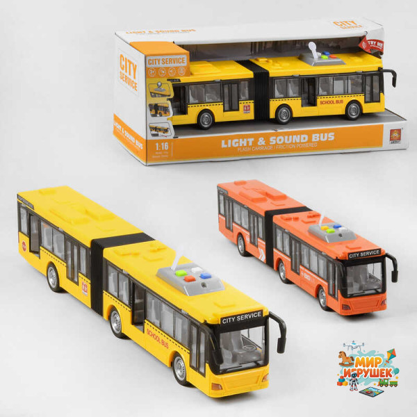 Автобус WY 913 AB (18) 2 кольори, світло, звук, інерція, в коробці