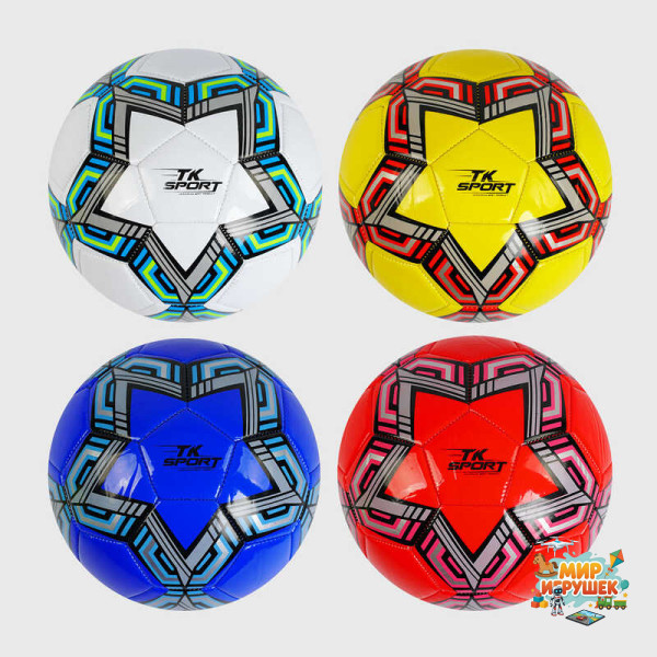 М`яч футбольний C 50201 (60) 'TK Sport' 4 види, матеріал TPU, вага 320-340 грамів, розмір №5, ВИДАЄТЬСЯ ТІЛЬКИ МІКС ВИДІВ