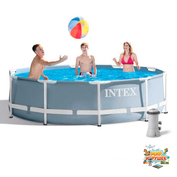 Intex Басейн каркасний 26702 NP (1) від 6 років, насос та фільтр у комплекті, 4485л, 305х76 см, в коробці
