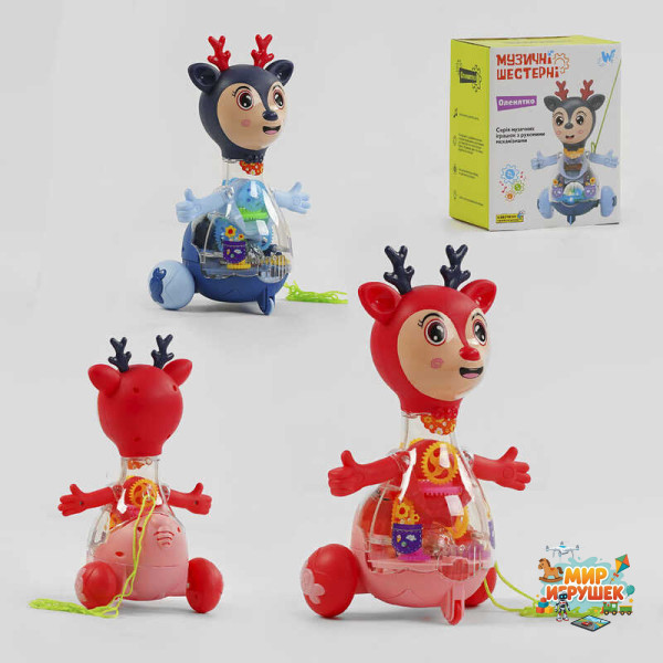 Музичне оленятко 10422 (60) 'WToys', ОЗВУЧУВАННЯ УКРАЇНСЬКОЮ МОВОЮ, шестерні, пісня, підсвічування, автоматичний рух, в коробці