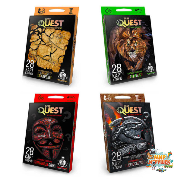 гр Карткова квест-гра 'Best Quest' Таємниця слів BQ-01-01U,02U,03U,04U УКР. (32) 'Danko Toys' ВИДАЄТЬСЯ МІКС ВИДІВ
