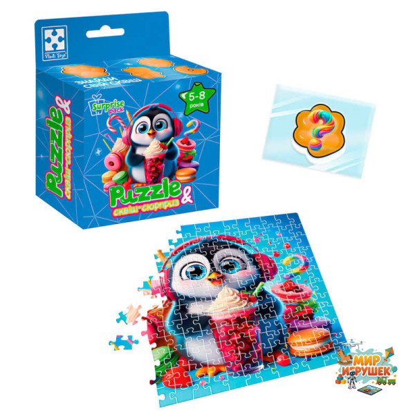 гр Гра розвиваюча пазли із сюрпризом 'Пінгвінятко' VT8030-06 (20) 'Vladi Toys', 180 елементів, сквіш-сюрприз, в коробці