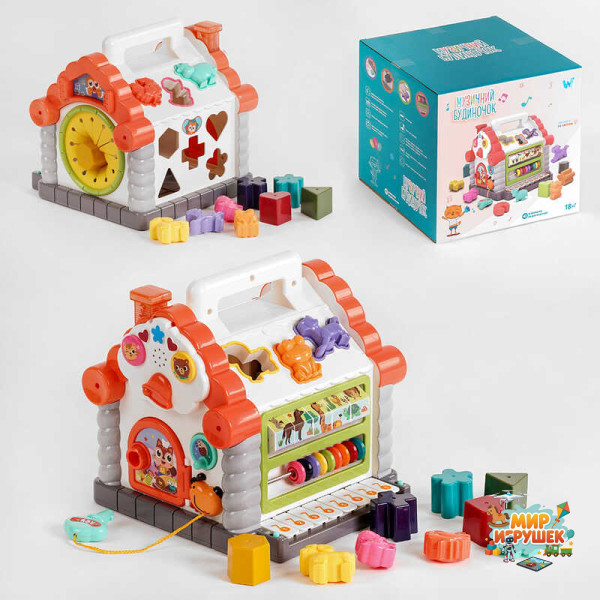 Музичний будиночок 16180 (18) 'WToys', ОЗВУЧУВАННЯ УКРАЇНСЬКОЮ МОВОЮ, підсвічування, звуки, 8 пісень, сортер, рахунки, в коробці