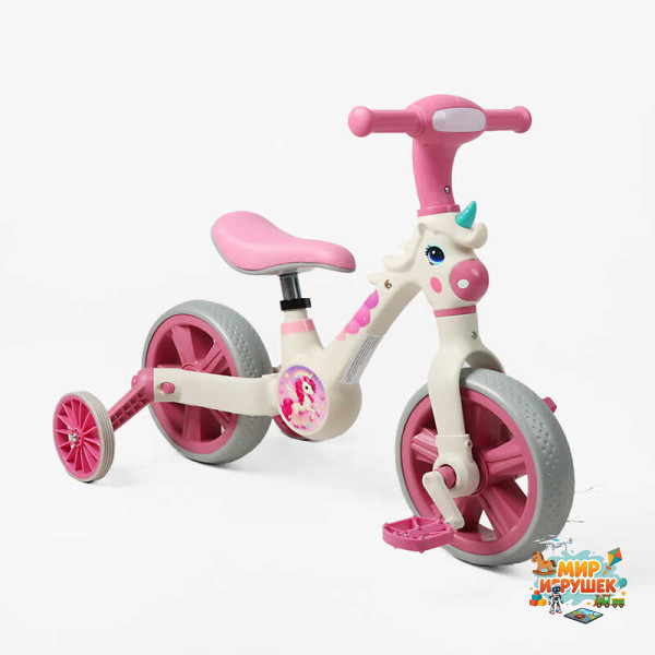 Велосипед-трансформер Best Trike JM-0410-4 (1) колеса 10’’, музика та підсвічування, з’ємні педалі, з’ємні допоміжні бокові колеса, в коробці