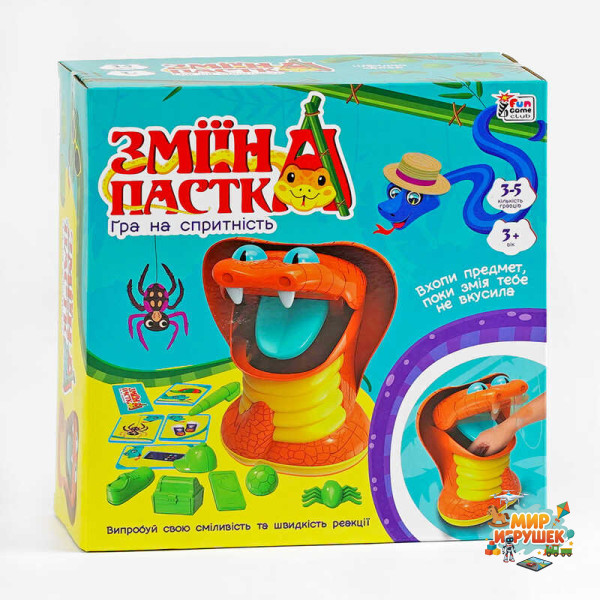 гр Настільна гра 'Зміїна пастка' 38265 (12) '4FUN Game Club', ігрова платформа, 10 карток, 10 предметів, в коробці