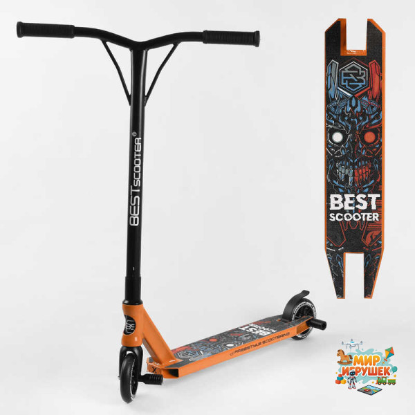 Самокат трюкових Best Scooter 18378 (1) HIC-система, Пегі, алюмінієвий диск і дека, колеса PU d-110мм, ширина керма - 52 см, висота - 83 см, в коробці