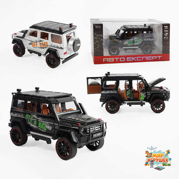 Джип RS-70014 (36/2) 'Авто Експерт', 2 кольори, металопластик, масштаб 1:22, світло, звук, інерція, відчиняються двері, багажник та капот, в коробці