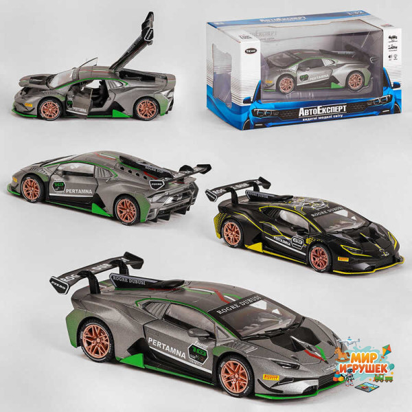 Машинка ТК - 4110 (32) 'Авто Експерт', 2 кольори, металопластик, 1:32, світло, звук, інерція, відчиняються двері, багажник, капот, в коробці