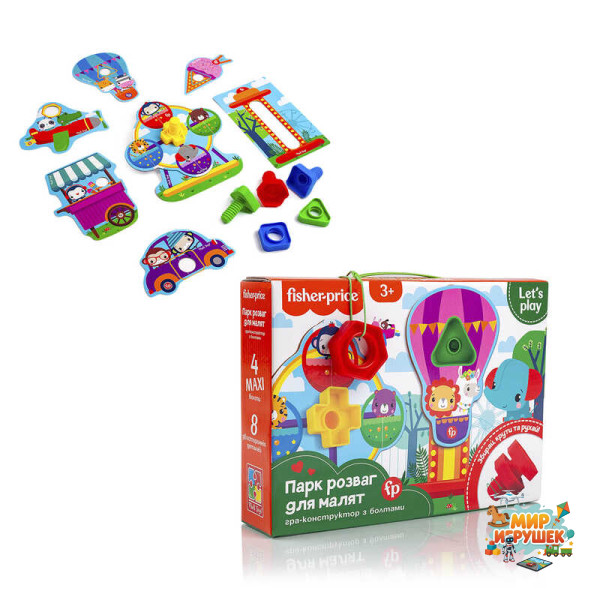 гр Конструктор Fisher-Price 'Парк розваг для малят' VT2905-21 (12) 'Vladi Toys', 13 деталей, 4 болтика, 4 гайки