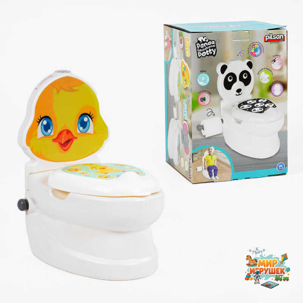 Горщик 07-564 Pilsan (4) 'Каченя', спинка, горщик знімний, тримач для паперу, звуки води, підсвічування кнопки, в коробці