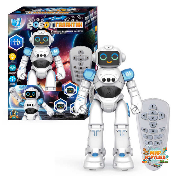 Робот Галактик 62313 (6) 'WToys', ОЗВУЧУВАННЯ УКРАЇНСЬКОЮ МОВОЮ, лед-підсвічування, сенсорні датчики, рух, 6 пісень, 6 історій, вікторина, в коробці