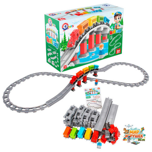 гр Конструктор Залізниця 1300 (3) 'Technok Toys', 59 деталей, в коробці