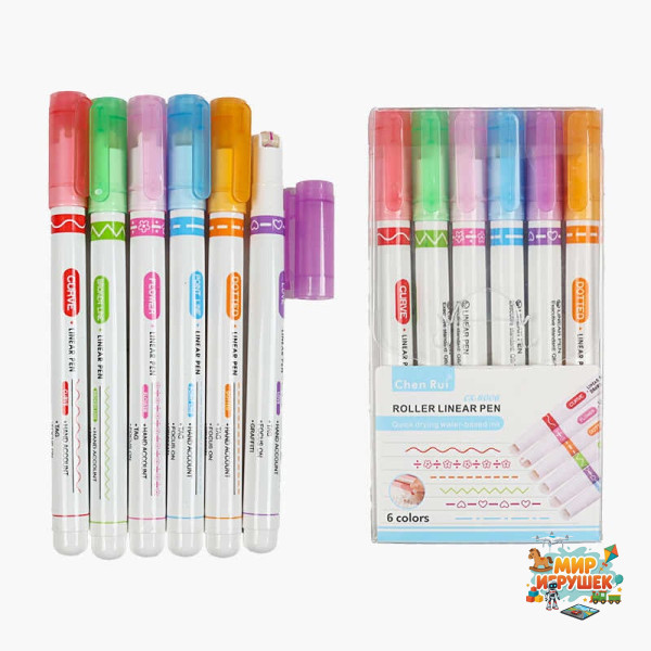Маркери C 77511 (360) 6 шт, роликові, штампи, у слюді