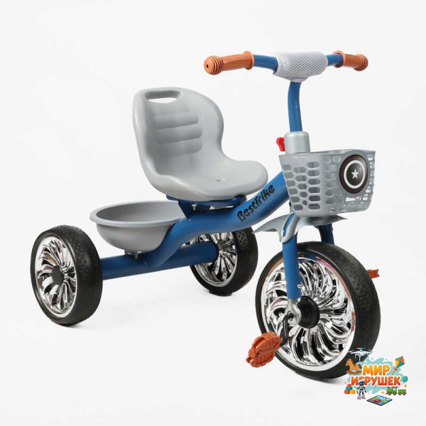 Велосипед 3-х колісний BS-30711 / BS-307-11 'Best Trike' (1) колеса EVA переднє 12’’, заднє 10``, сталева рама, кошик, в коробці