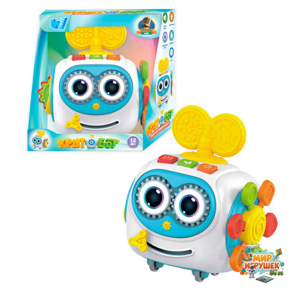 Музична гра 'Крутобот' 38441 (72) 'WToys', ОЗВУЧУВАННЯ УКРАЇНСЬКОЮ МОВОЮ, підсвічування, казки, пісні, скоромовки, пальчикові ігри, шестерні, тріскачка, в коробці