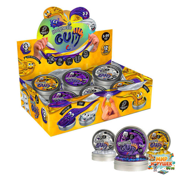 гр Жуйка для рук 'Magnetic Gum' MgGUM-01-01U,02U,03U УКР. (12) 'Danko toys', ЦІНА ЗА 1 ШТУКУ