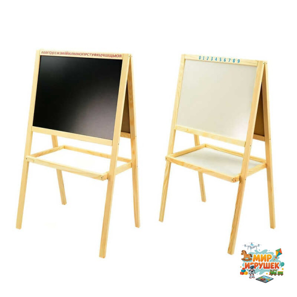гр Мольберт магнітний 'Мася' - нефарбований з полицею 040 (1) матеріал / сосна.