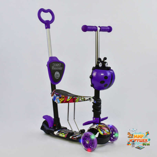 Самокат 5в1 13400 (1) Best Scooter, АБСТРАКЦІЯ, PU колеса, ПІДСВІЧУВАННЯ КОЛІС, в коробці