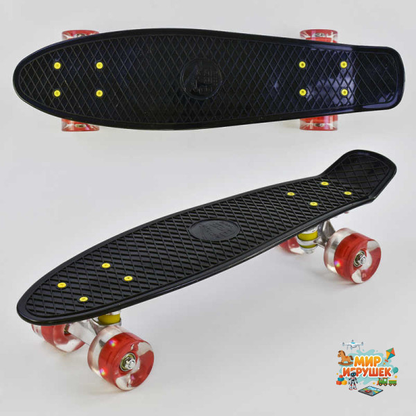 Скейт Пенні борд 0990 (8) Best Board, ЧОРНИЙ, дошка = 55см, колеса PU зі світлом, діаметр 6 см