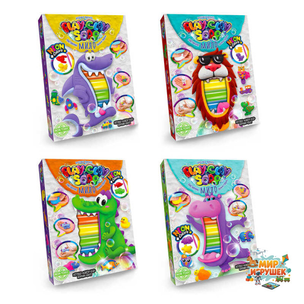 гр Набір творчості 'Пластилінове мило PLAY CLAY SOAP' середній PCS-03-01U.02U.03U.04U (16) 'Danko Toys' ВИДАЄТЬСЯ МІКС ВИДІВ
