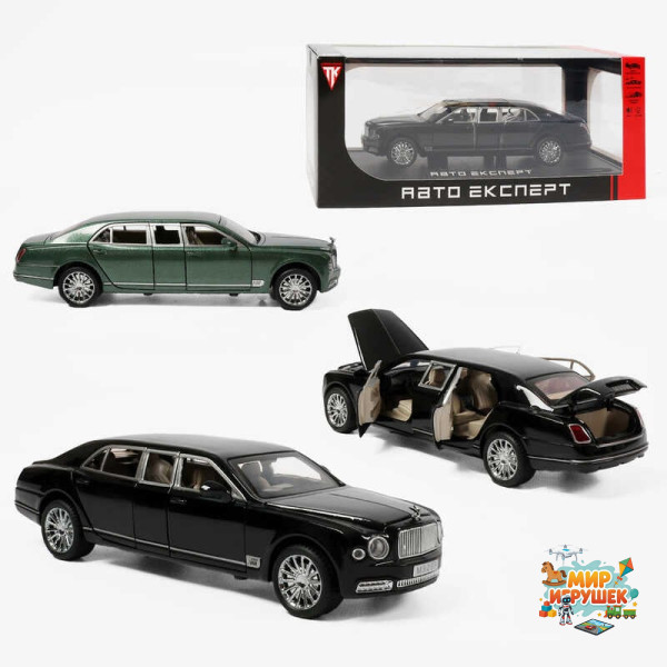 Машинка RS-52405 (24) 'Авто Експерт', 2 кольори, металопластик, 1:24, звук, світло, інерція, відчиняються двері, багажник та капот, в коробці