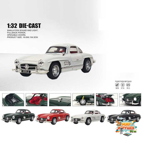 Машинка L-9908-73 (72) 4 кольори, 'Авто Експерт', металопластик, 1:32, світло, звук, інерція, відчиняються двері, багажник, капот, в коробці, ВИДАЄТЬСЯ МІКС