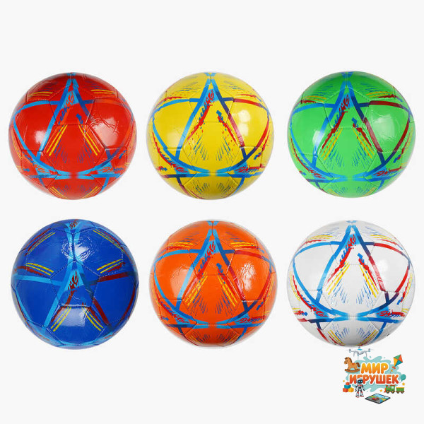 М`яч футбольний C 70164 (100) 6 кольорів, розмір №5, матеріал PVC, 260-270 грамів, гумовий балон, ВИДАЄТЬСЯ ТІЛЬКИ МІКС ВИДІВ