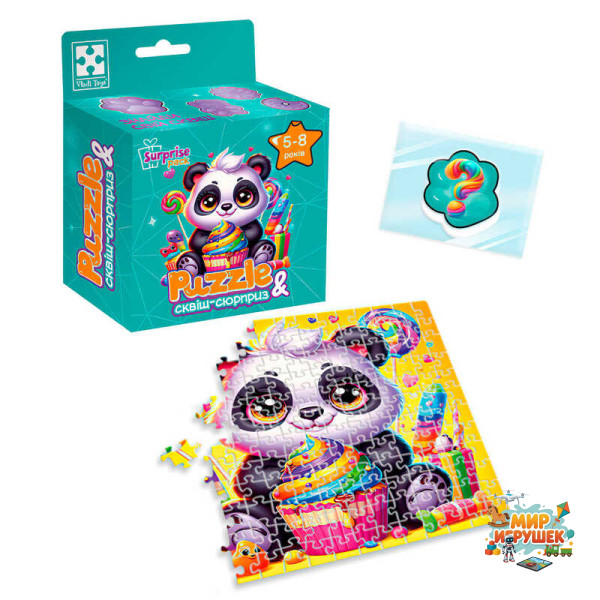 гр Гра розвиваюча пазли із сюрпризом 'Панда' VT8030-08 (20) 'Vladi Toys', 180 елементів, сквіш-сюрприз, в коробці