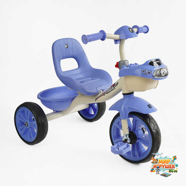 Велосипед 3-х колісний BS-60811 'Best Trike' (1) колеса EVA переднє 10’’, заднє 8’’, сталева рама, УКР. ОЗВУЧУВАННЯ, кошик, в коробці