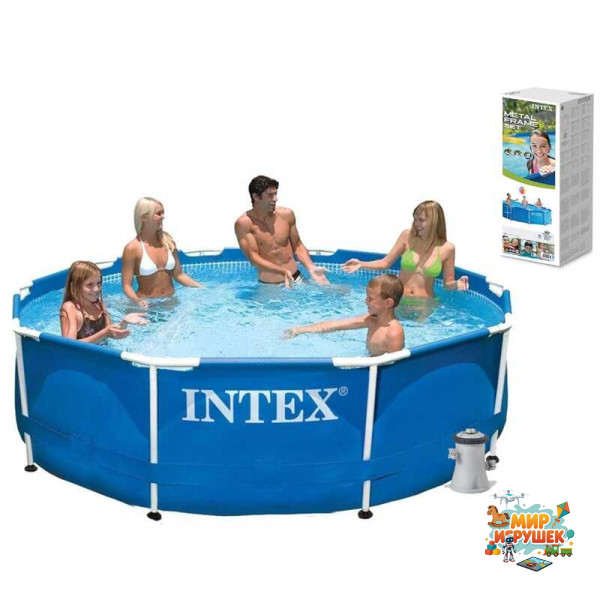 Intex Басейн каркасний 28202 NP (1) об'єм: 4485л, розмір:305х76см, фільтр-насос 1250л/год, мережа 220-240В, вік 6+ років