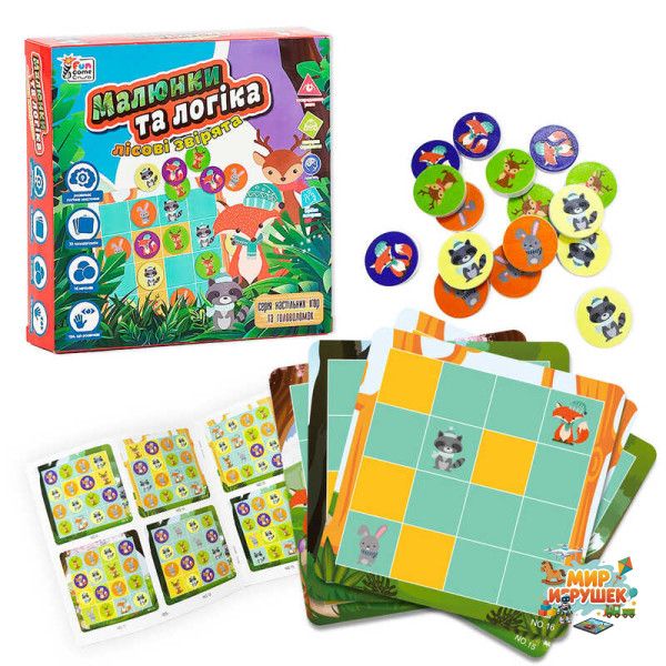 гр Настільна гра 'Малюнки та логіка - Лісові звірята' UKB-B 0032 (12) '4FUN Game Club' українською мовою, в коробці
