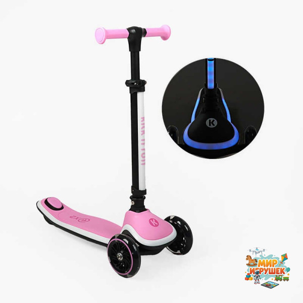 Самокат триколісний 'Kick`n`roll' X2P-005 (4) колеса PU 125х35мм зі світлом, підсвічування керма та платформи, кермо складне, в коробці