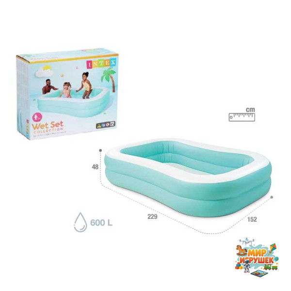 Intex Басейн 57181 NP 'Aqua Swim Center' (3) розміром 229х147х46см., Обсяг: 600л, від 3 років