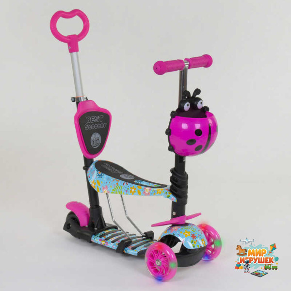 Самокат 5в1 26901 (1) Best Scooter, АБСТРАКЦІЯ, PU колеса, ПІДСВІЧУВАННЯ КОЛІС, в коробці