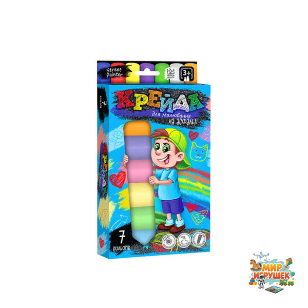 гр Крейда для малювання MEL-01-05U УКР. (20) 'Danko Toys', d-2,5 см, 7 штук, кольорова