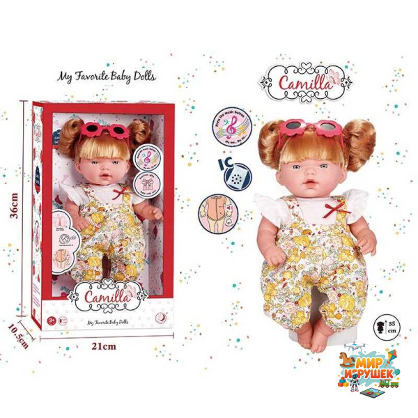 Лялька DH 2365 C (24/2) м’якотіла, гумова, музичний чіп, висота 33 см, в коробці