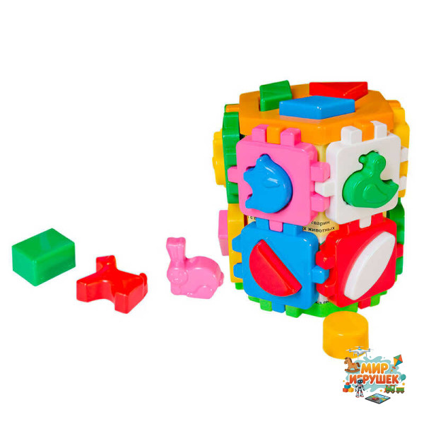 гр Куб 'Розумний малюк' 2001 (22) 'Technok Toys', 14 граней, тварини та геометричні фігури, 17см, в пакеті