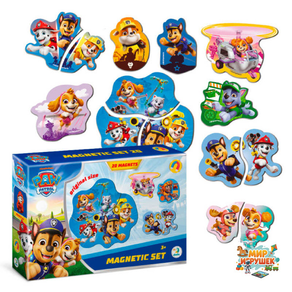 гр Набір магнітів 'Paw Patrol. Щенята-рятівники' 200669 (32) 'DoDo', 20 магнітів, в коробці