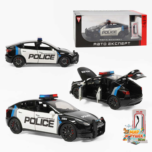 Машинка RS-08021 (24) 'Авто Експерт', електромобіль, зарядна станція, металопластик, масштаб 1:24, звук, світло, інерція, відчиняються двері, в коробці