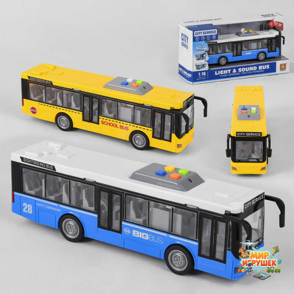 Автобус WY 910 AB (24) 2 види, інерція, світло, звук, в коробці