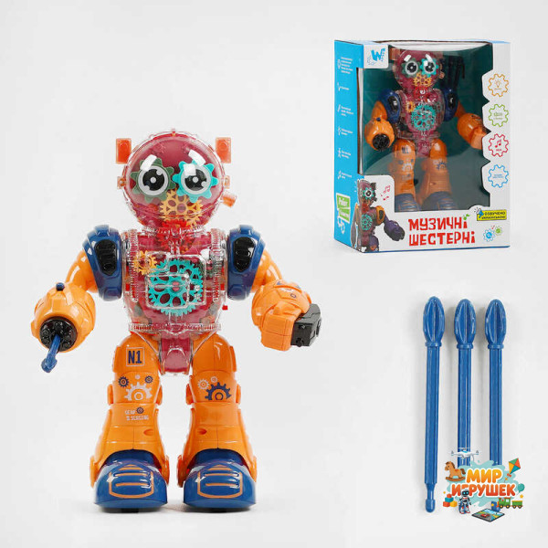 Робот 93069 (48) 'WToys', ОЗВУЧУВАННЯ УКРАЇНСЬКОЮ МОВОЮ, шестерні, звуки, підсвічування, стріляє, в коробці