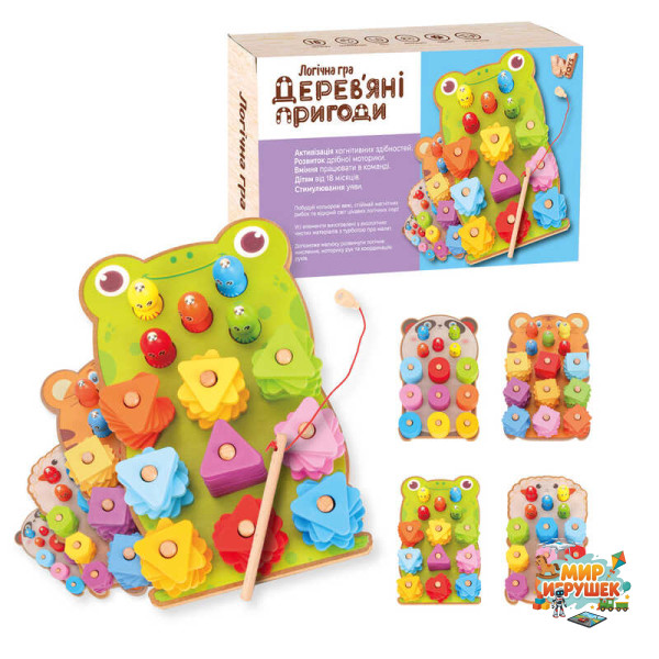 Логічна дерев’яна дошка 44120 (36) 'WToys', фігури, магнітна риболовля, в коробці, ВИДАЄТЬСЯ ТІЛЬКИ МІКС ВИДІВ