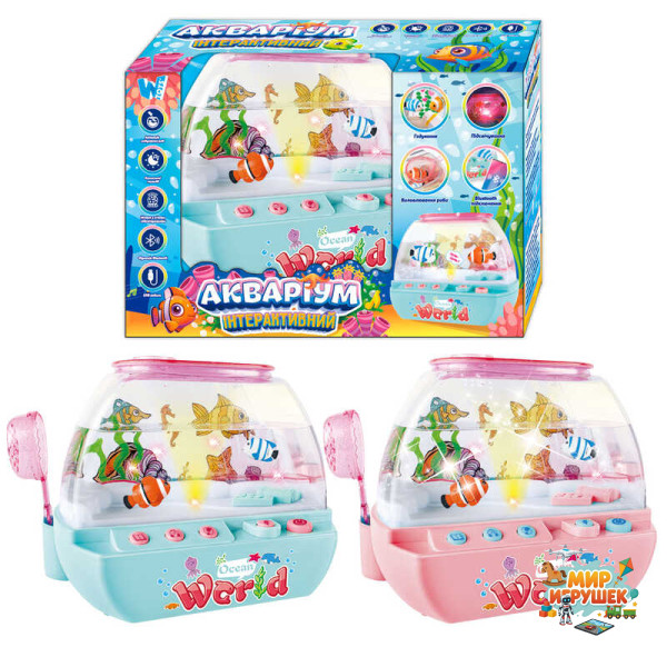 Музичний акваріум 49579 (24) 'WToys', 2 кольори, ОЗВУЧУВАННЯ УКРАЇНСЬКОЮ МОВОЮ, підсвічування, казки, пісні, Bluetooth, нічник, USB-кабель, в коробці