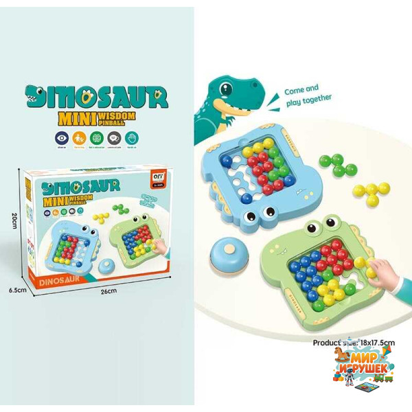 Логічна гра 1138 (72/2) 2 платформи, кольорові кульки, настільний дзвіночок, в коробці