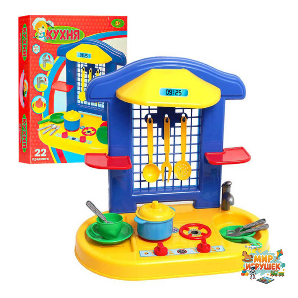 гр Кухня №2 2117 (8) 'Technok Toys', пательня, 2 тарілки, 2 чашки, столове приладдя, плита, мийка, полиці, в коробці