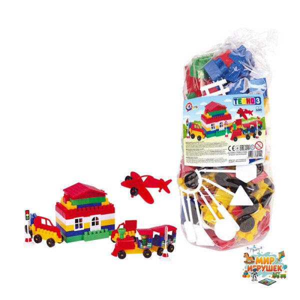 гр Конструктор №3 0519 (10) 'Technok Toys' 130 деталей, в пакеті