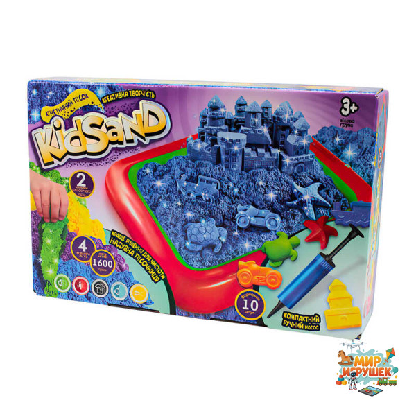 гр Кінетичний пісок 'KidSand' 1600г + пісочниця KS-02-01 U (5) 'Danko Toys'