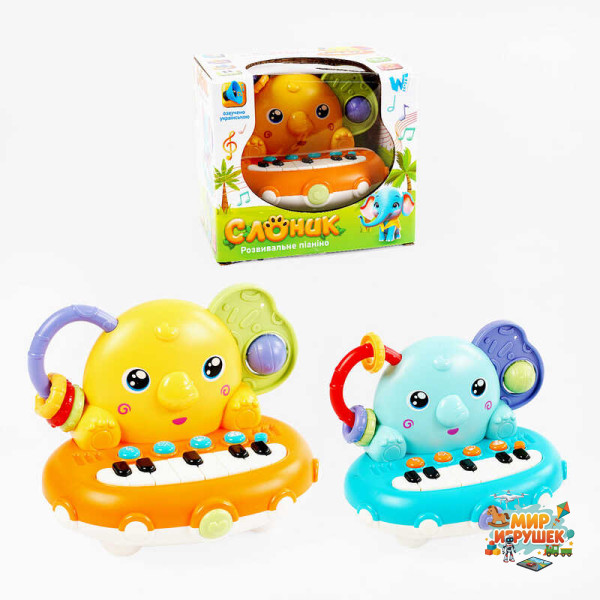 Розвивальне піаніно “Слоник” 78435 (60/2) 'WToys', ОЗВУЧУВАННЯ УКРАЇНСЬКОЮ МОВОЮ, казки, загадки, скоромовки, пісні, цифри, пальчикові ігри, мелодії, пальчикові ігри, в коробці