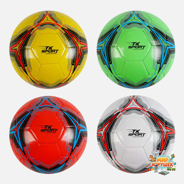 М`яч футбольний С 62386 (80) 'TK Sport' 4 кольори, вага 300-310 грамів, гумовий балон, матеріал PVC, розмір №5, ВИДАЄТЬСЯ МІКС